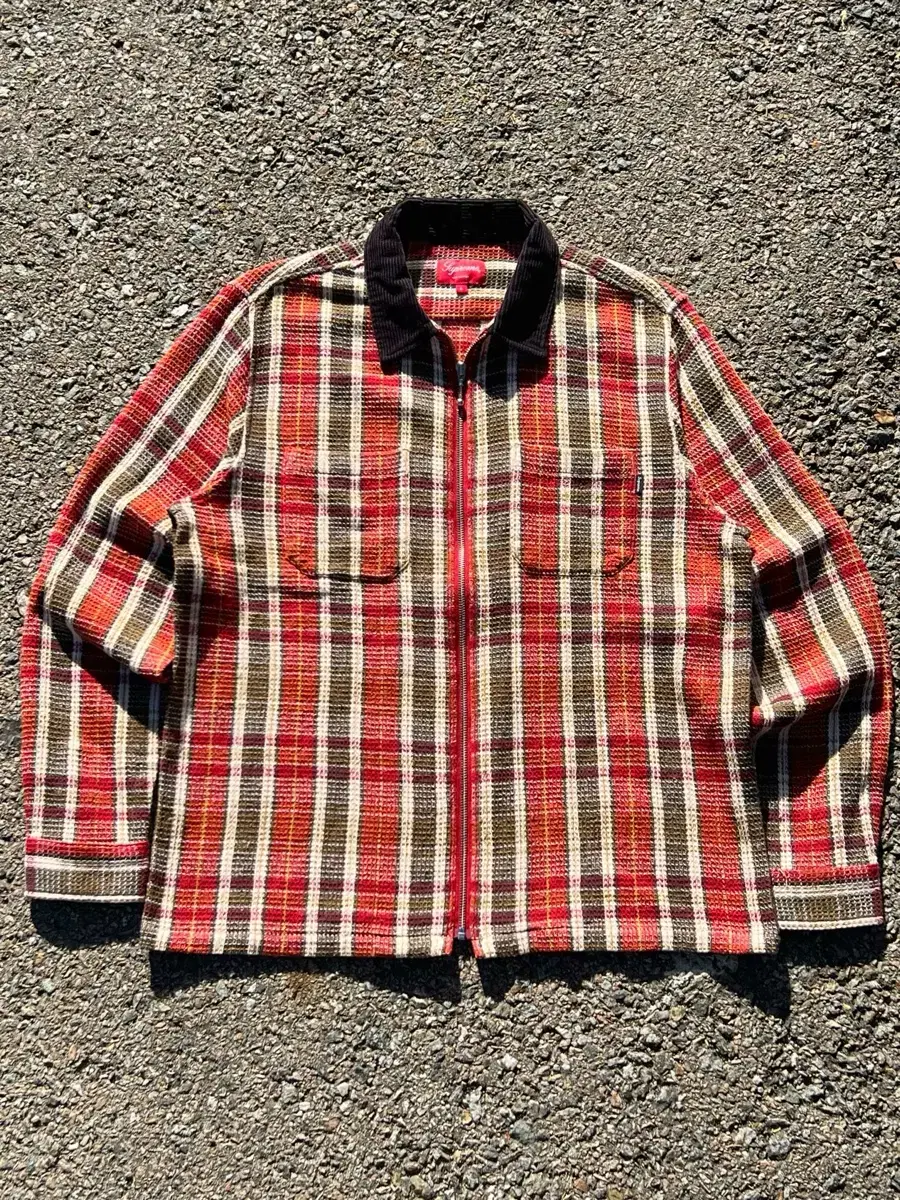 Supreme 18AW Plaid Thermal Zip Up Shirt